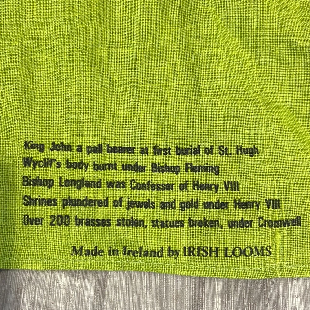 Vintage Lincoln Cathedral Irish Souvenir Wall Tapestry/ Tea Towel EUC Like New